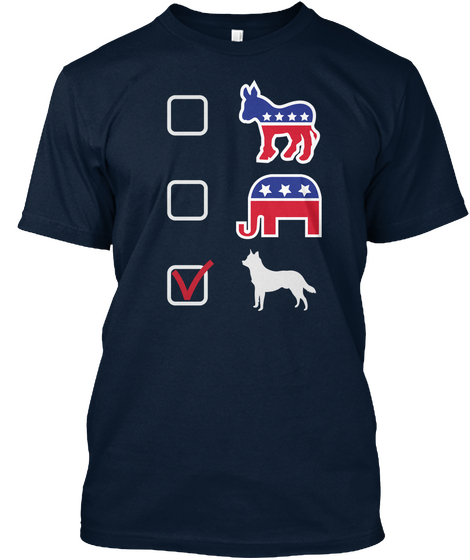 I Vote Australian Cattle Shirts New Navy T-Shirt Front