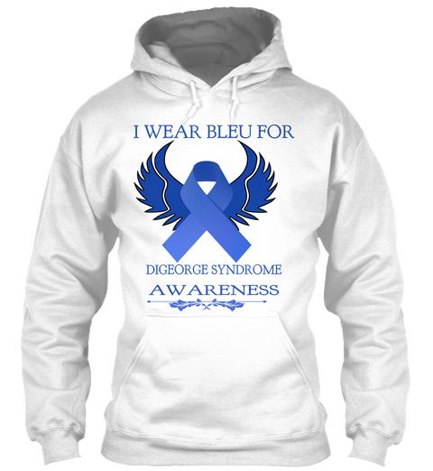 I Wear Bleu For Digeorge Syndrome Awareness White Kaos Front