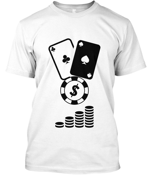 Poker Cards White T-Shirt Front