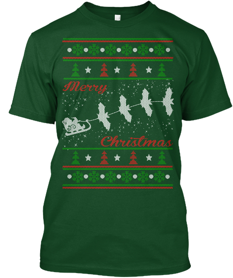 Merry Christmas Deep Forest T-Shirt Front