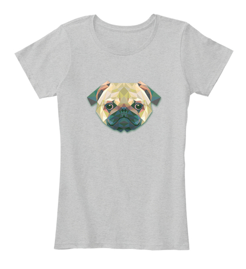 Dog T Shirt Light Heather Grey Camiseta Front