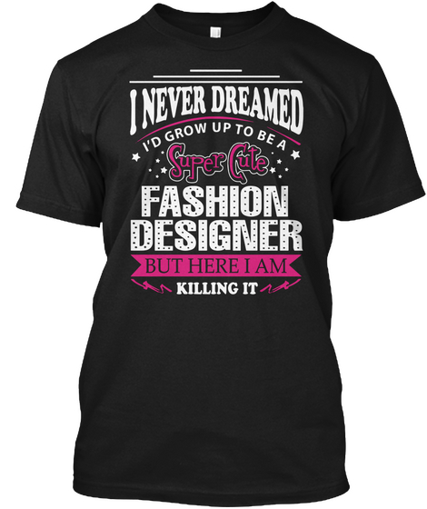 Fashion Designer Black Camiseta Front