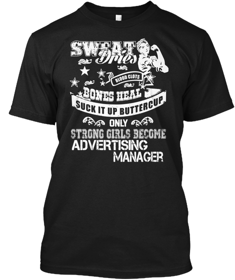 Advertising Manager Black T-Shirt Front