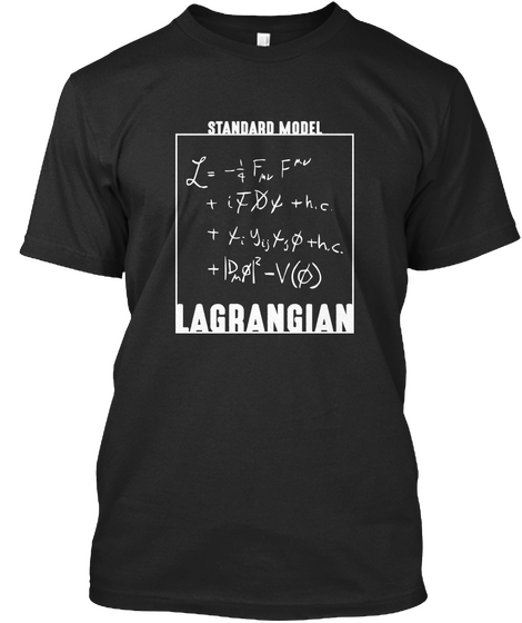 Standard Model Lagrangian Black T-Shirt Front