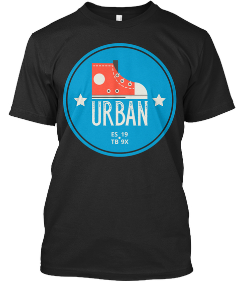 The Urban Shoe   Typography Black T-Shirt Front