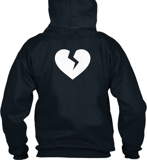 Broken Heart  French Navy Maglietta Back