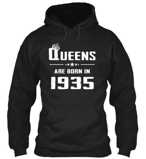 Queens Are Born In 1935 Black T-Shirt Front