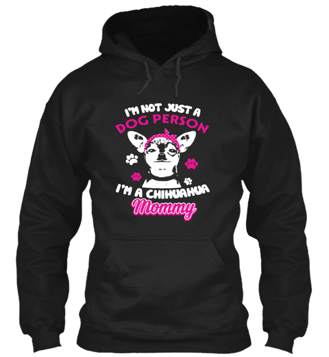 Chihuahua Mommy Mom Lady Girl Black Camiseta Front