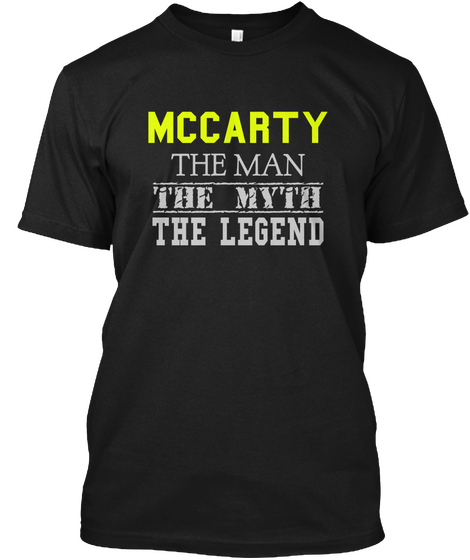 Mccarthy The Man The Myth The Legend Black Camiseta Front