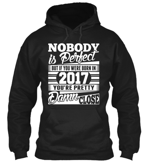 Birth Year 2017 Born In 2017 Black T-Shirt Front