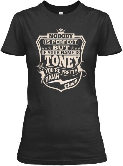 Nobody Perfect Toney Thing Shirts Black T-Shirt Front