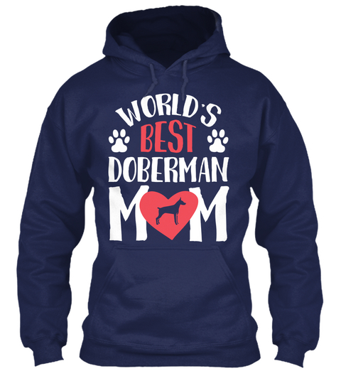 World's Best Doberman Mom Navy Maglietta Front