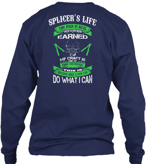 Splicer  T Shirt Navy T-Shirt Back