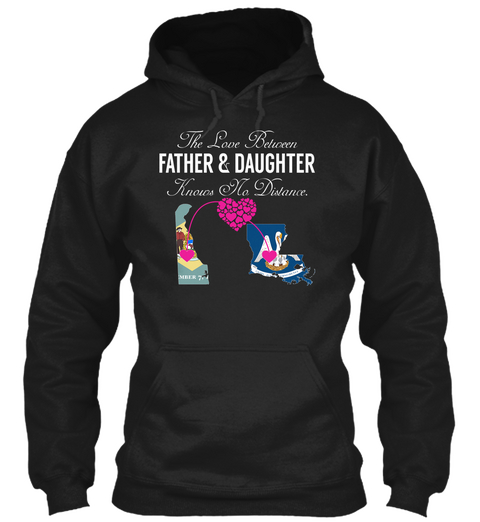 Father Daughter   Delaware Louisiana Black T-Shirt Front