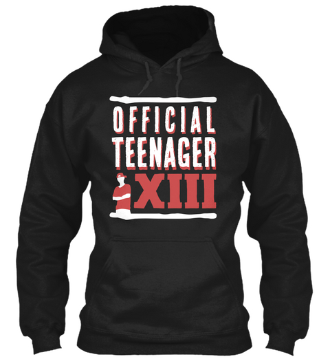 Official Teenager 13 Years Old Boy Black Kaos Front