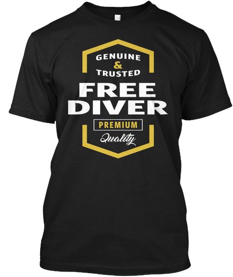 Free Diver Logo T Shirt Black Maglietta Front