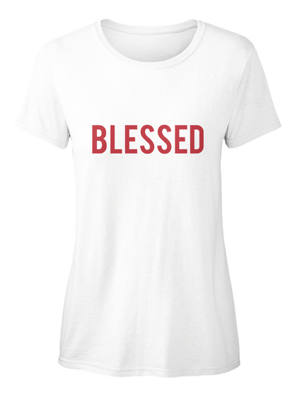 Blessed White áo T-Shirt Front