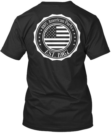 100% American Parts Est.1967 Black áo T-Shirt Back