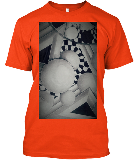 Abstract Design  Deep Orange  T-Shirt Front