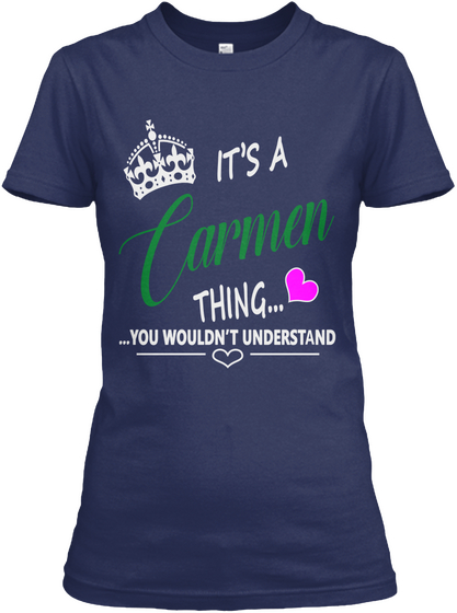 Carmen Navy áo T-Shirt Front