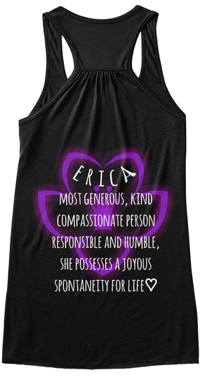 Name Motivation Erica Black T-Shirt Back