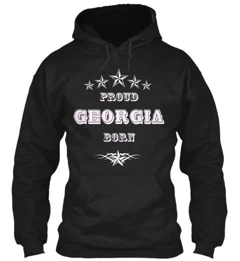 Proud Born Georgia Black T-Shirt Front