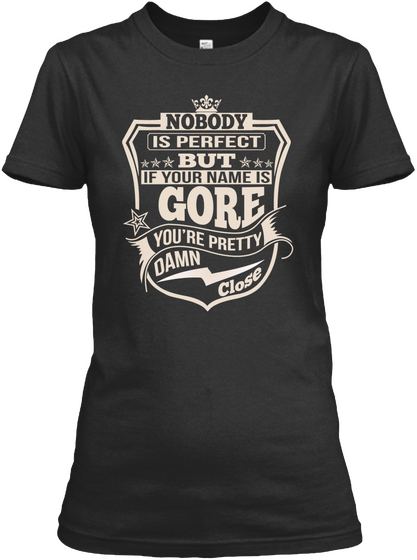 Nobody Perfect Gore Thing Shirts Black T-Shirt Front