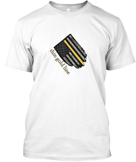 Thin Gold Line White T-Shirt Front