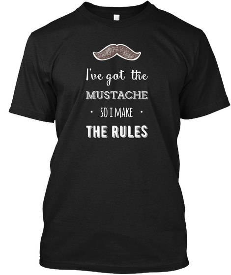 Mustache T Shirt Black T-Shirt Front
