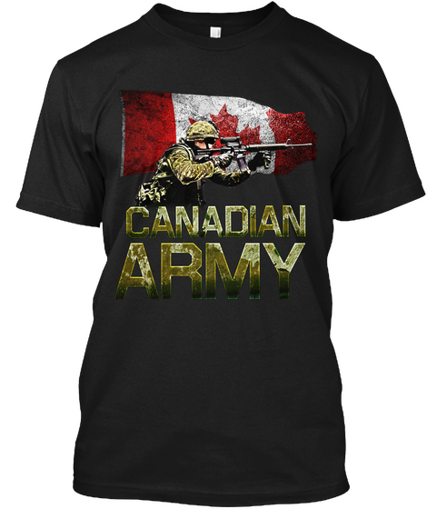 Canadian Army Black T-Shirt Front