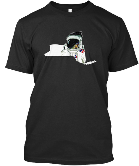 New York Astronaut Black T-Shirt Front