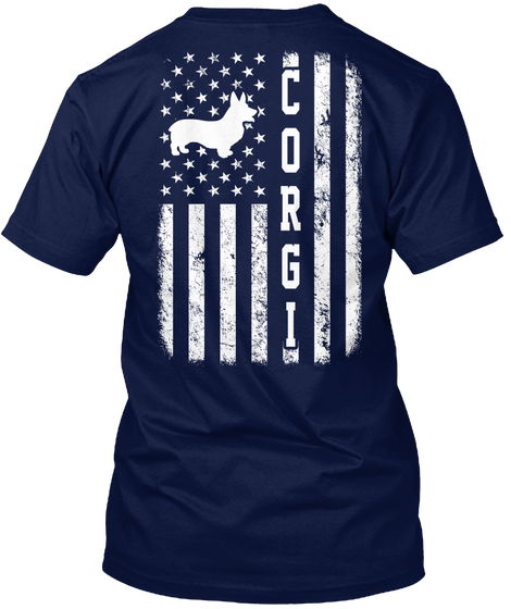 Corgi Gift Shirt Navy áo T-Shirt Back