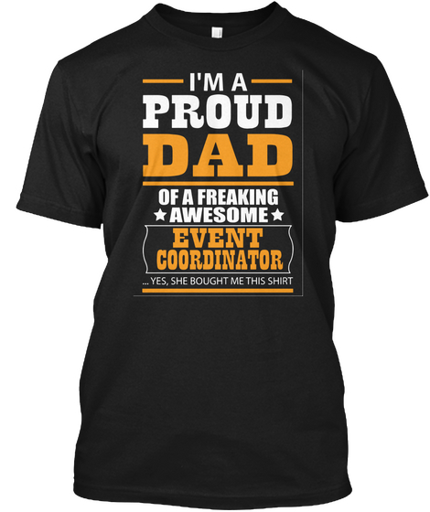 Event Coordinator Dad Black T-Shirt Front