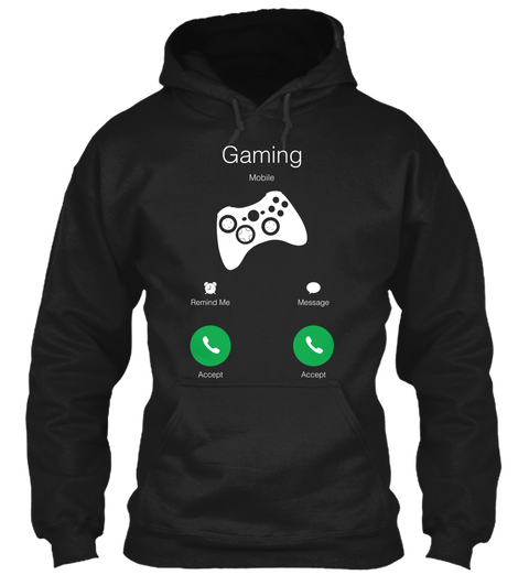 Gaming Mobile Black T-Shirt Front
