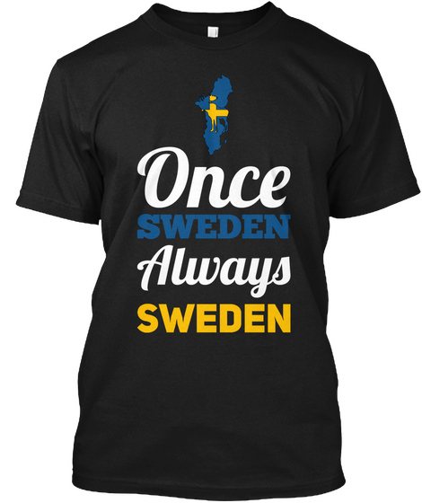 Sweden T Shirt Black áo T-Shirt Front