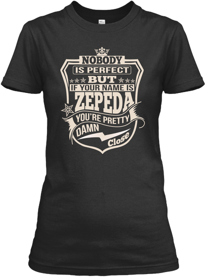 Nobody Perfect Zepeda Thing Shirts Black T-Shirt Front