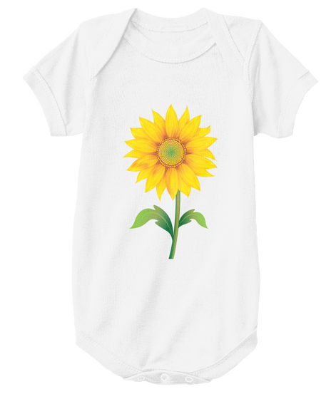 Sunflower Baby Bloomer Onesie White T-Shirt Front