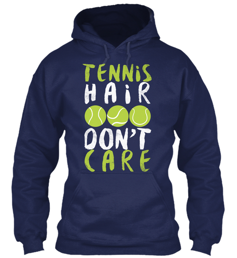 2/22 Tennis Hair Don't Care  Navy áo T-Shirt Front