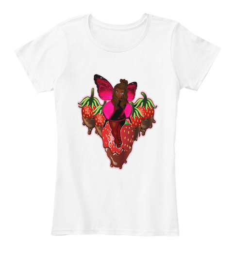 Strawberry Chocolate Fairy White T-Shirt Front