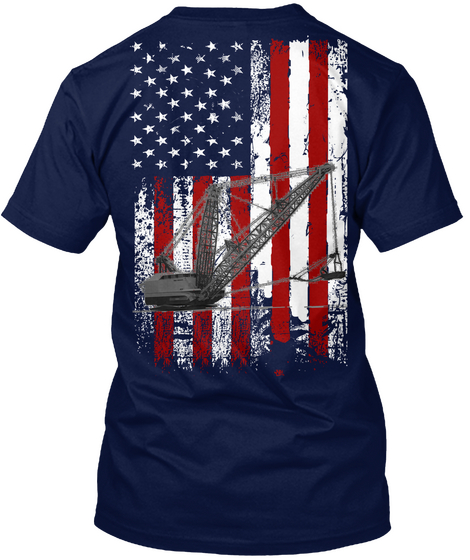 American Miner Apparel   Flag Navy áo T-Shirt Back