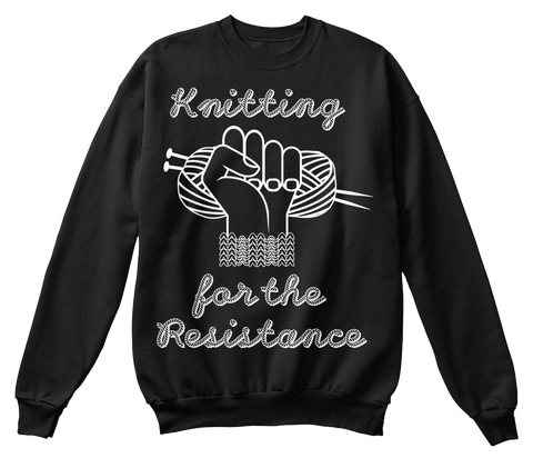 Knitting For The Resistance Eu Sweat Jet Black T-Shirt Front
