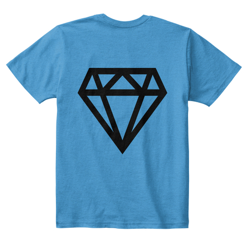 Asia Youth  Classic Diamond Tee Shirt Heathered Bright Turquoise  T-Shirt Back