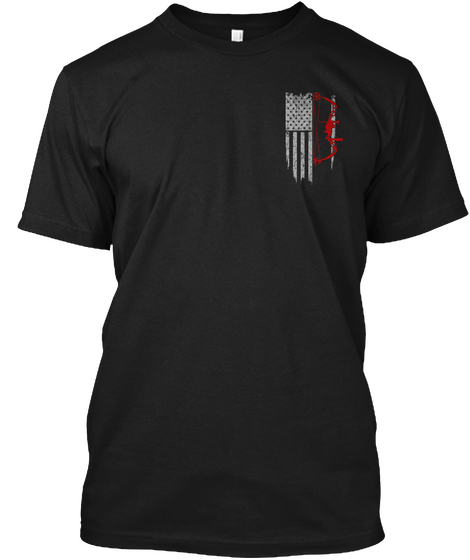 American Hunting Flag Shirt Black áo T-Shirt Front