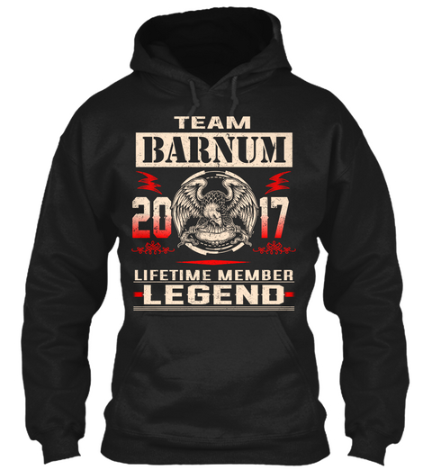 Team Barnum 2017 Black T-Shirt Front