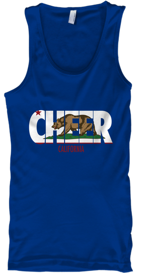 Cheer California For Cheerleaders True Royal T-Shirt Front