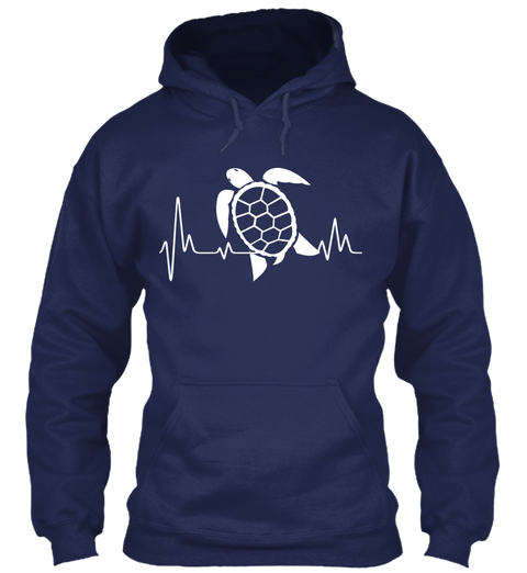 Turtle Heartbeat Shirts Navy áo T-Shirt Front