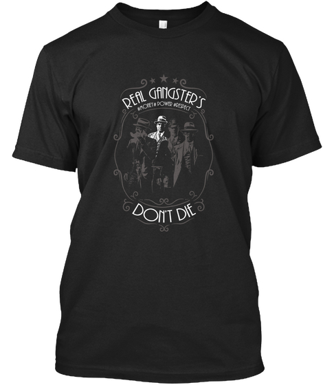 Real Gangsters #1 Black áo T-Shirt Front