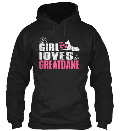 This Girl Loves Her Greatdane Black áo T-Shirt Front