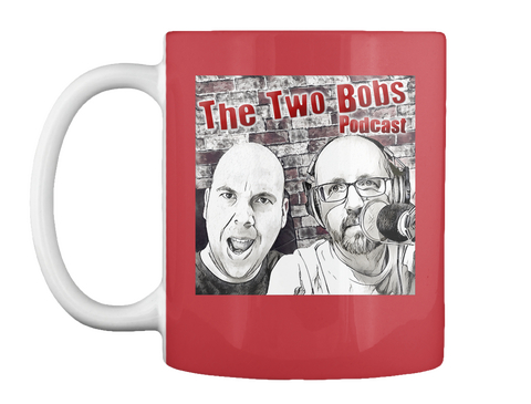 The Two Bobs 11 Oz. Dark Red Mug Bright Red Kaos Front
