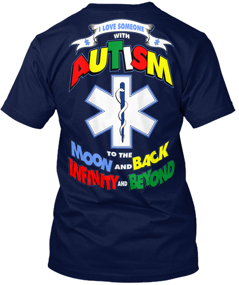 Autism Paramedic Ems Emt Moon Back Navy Camiseta Back